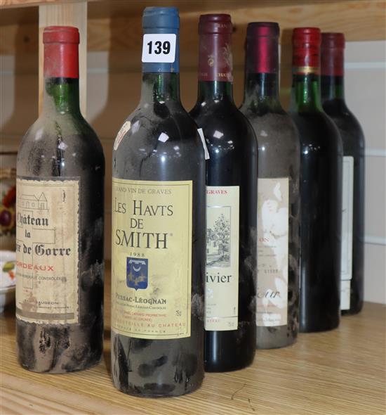 Nine assorted Bordeaux wines including Ch.Beausejour, St Emilion, 1970 etc